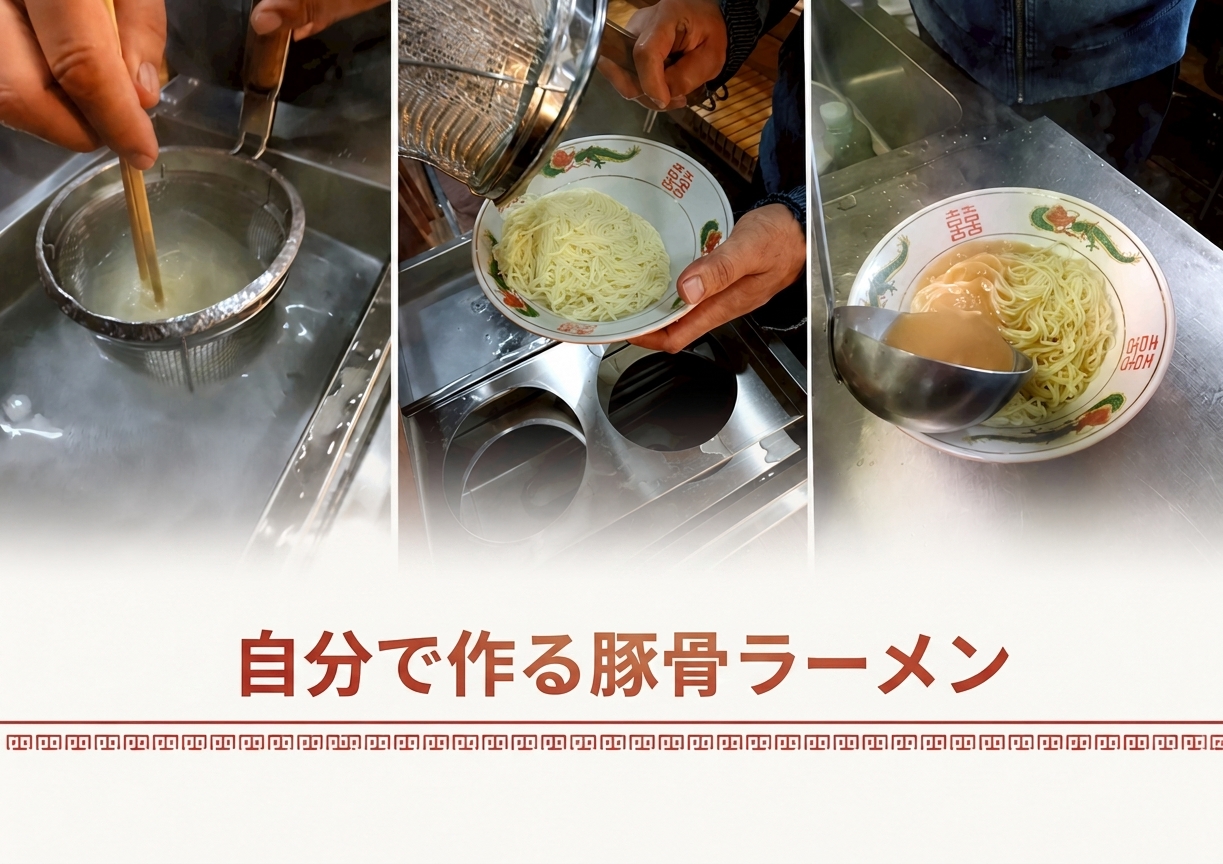 自分で作る豚骨ラーメン